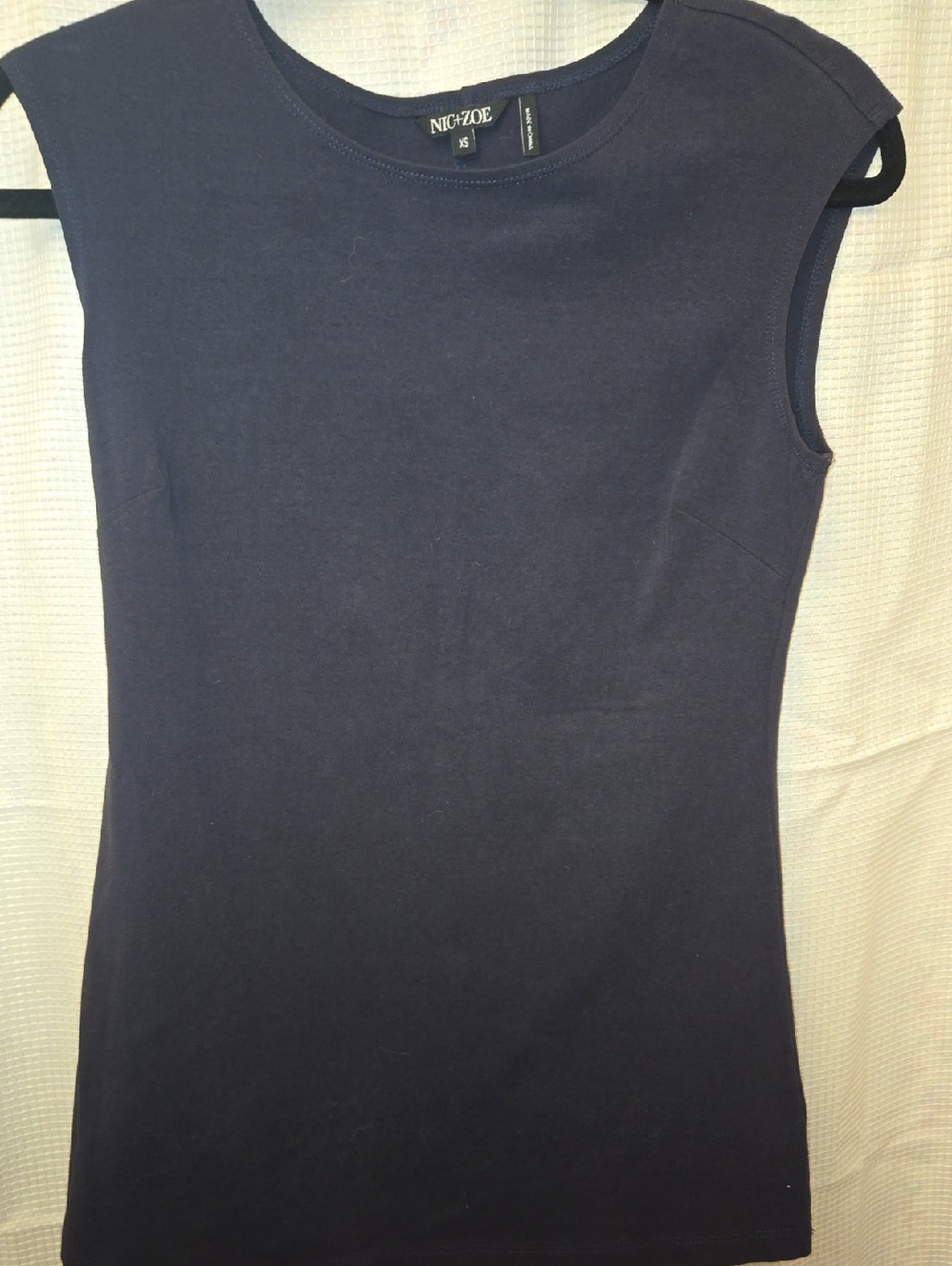 NIC+ZOE Navy Sleeveless Shell Tank Top
